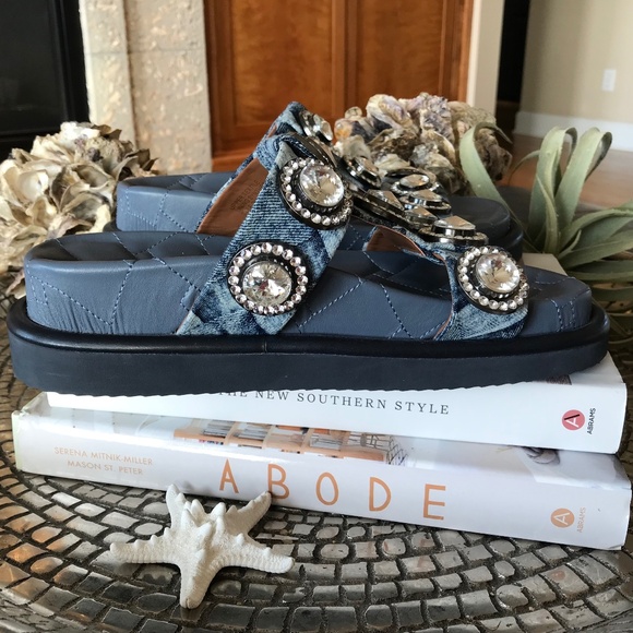 KURT GEIGER LONDON ORSON CRYSTAL SLIDE SANDAL - Picture 8 of 14